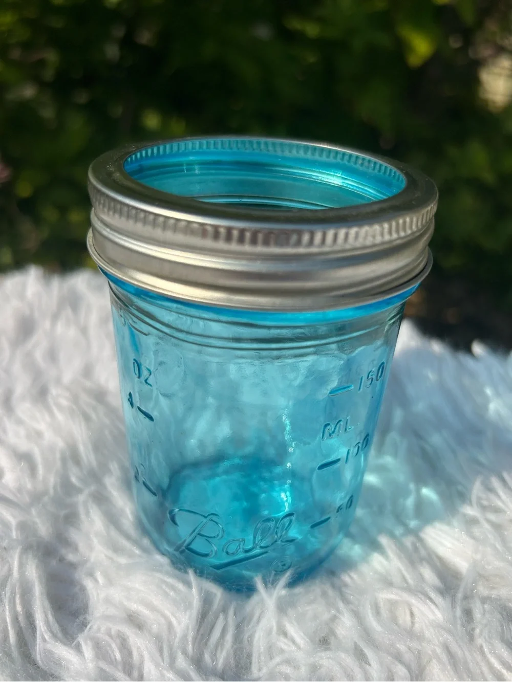 Ball Aqua Blue Regular Mouth Jelly Mason Jar Heritage Collection - Gently Used